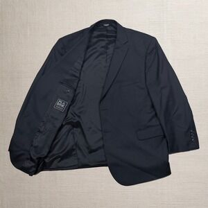 Jos A Bank Traveler 100% Wool Tailored Blazer 50R Black Executive Professional